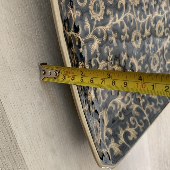 VINTAGE CHINESE PORCELAIN plate COBALT BLUE‎ & GOLD home decor chinoiserie - Picture 7 of 9